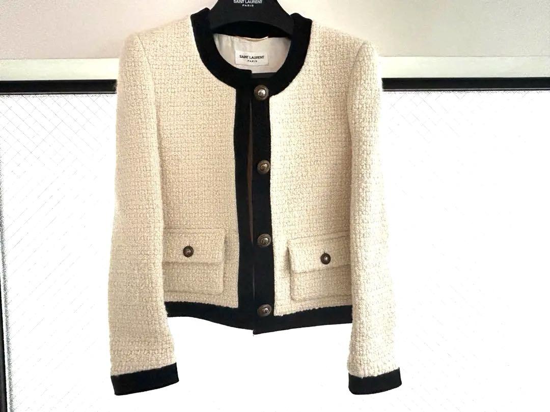 【コンビニ受取対応商品】 SAINT メルカリ - LAURENTジャケット、ハンガー・ガーメントバッグ付 ジャケット・アウター