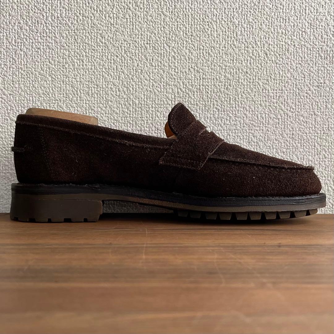 英国製 Clarks クラークス コインローファー 焦げ茶 7 26.0