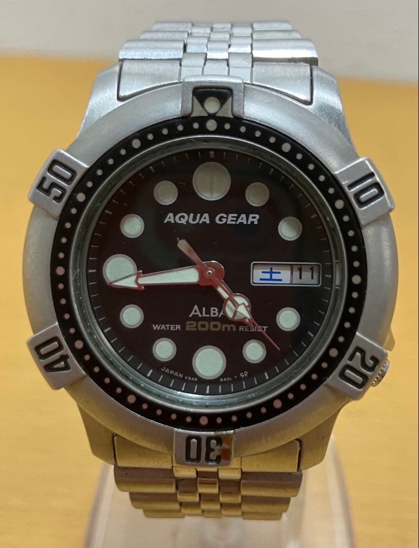 【ALBA/アルバ】AQUA GEAR V346-6A00 腕時計　稼動確認済