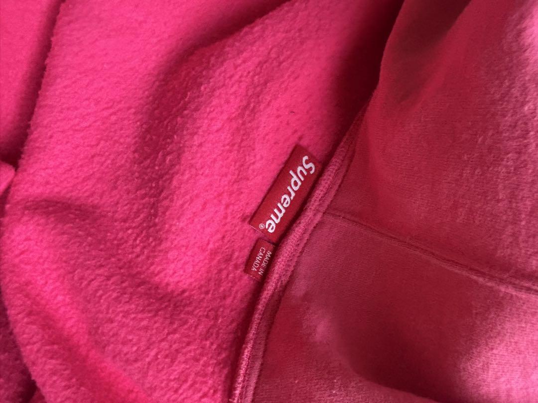 シュプリーム supreme ジップ パーカー ピンク Sロゴ エスロゴ L