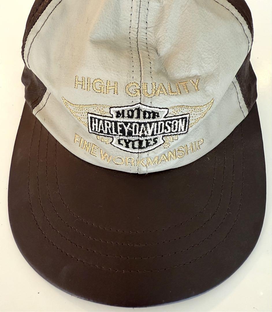 【ビンテージ品☆】Harley-Davidson 牛革キャップ フリーサイズ