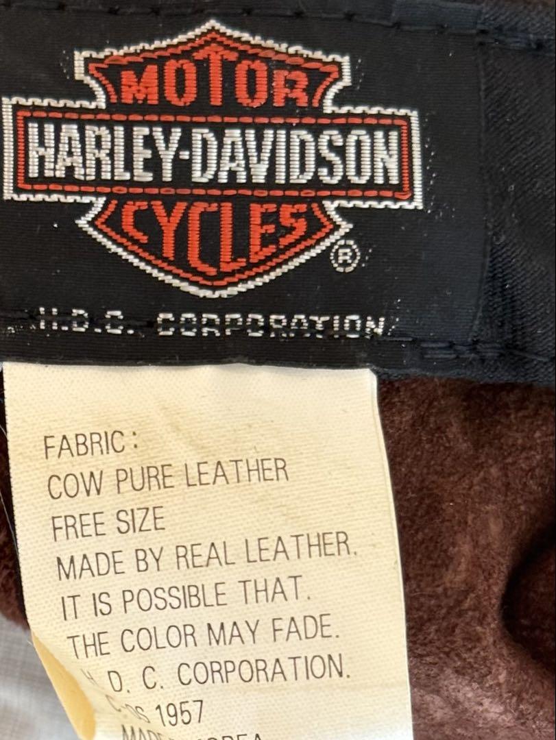 【ビンテージ品☆】Harley-Davidson 牛革キャップ フリーサイズ