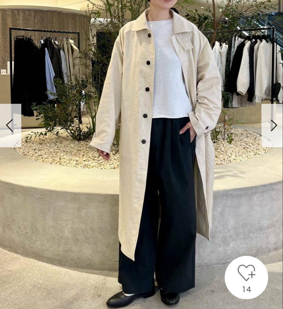 新品　今季　かぐれ　コットンステンカラーコート　アイボリー　アウター　春