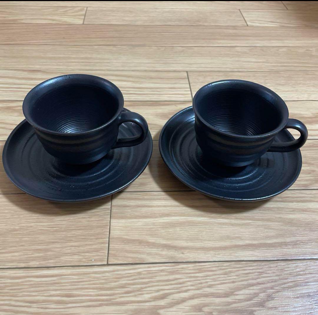 ☆ブラック❗️カップ&ソーサー.黒2客セット❗️