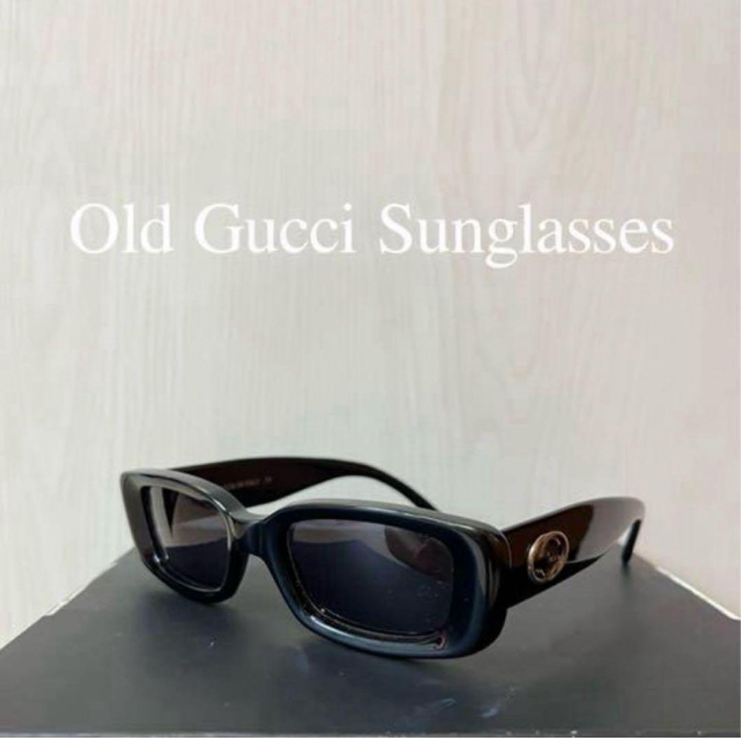 old Gucci ブラック サングラス スクエア型 vintage