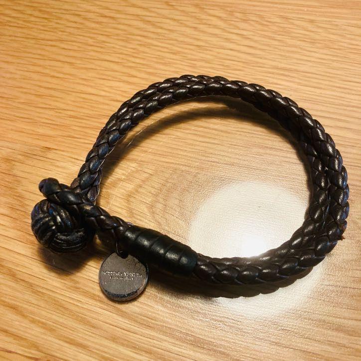 BOTTEGAVENETA ボッテガヴェネタ 編み込み ブレスレット BR 茶色