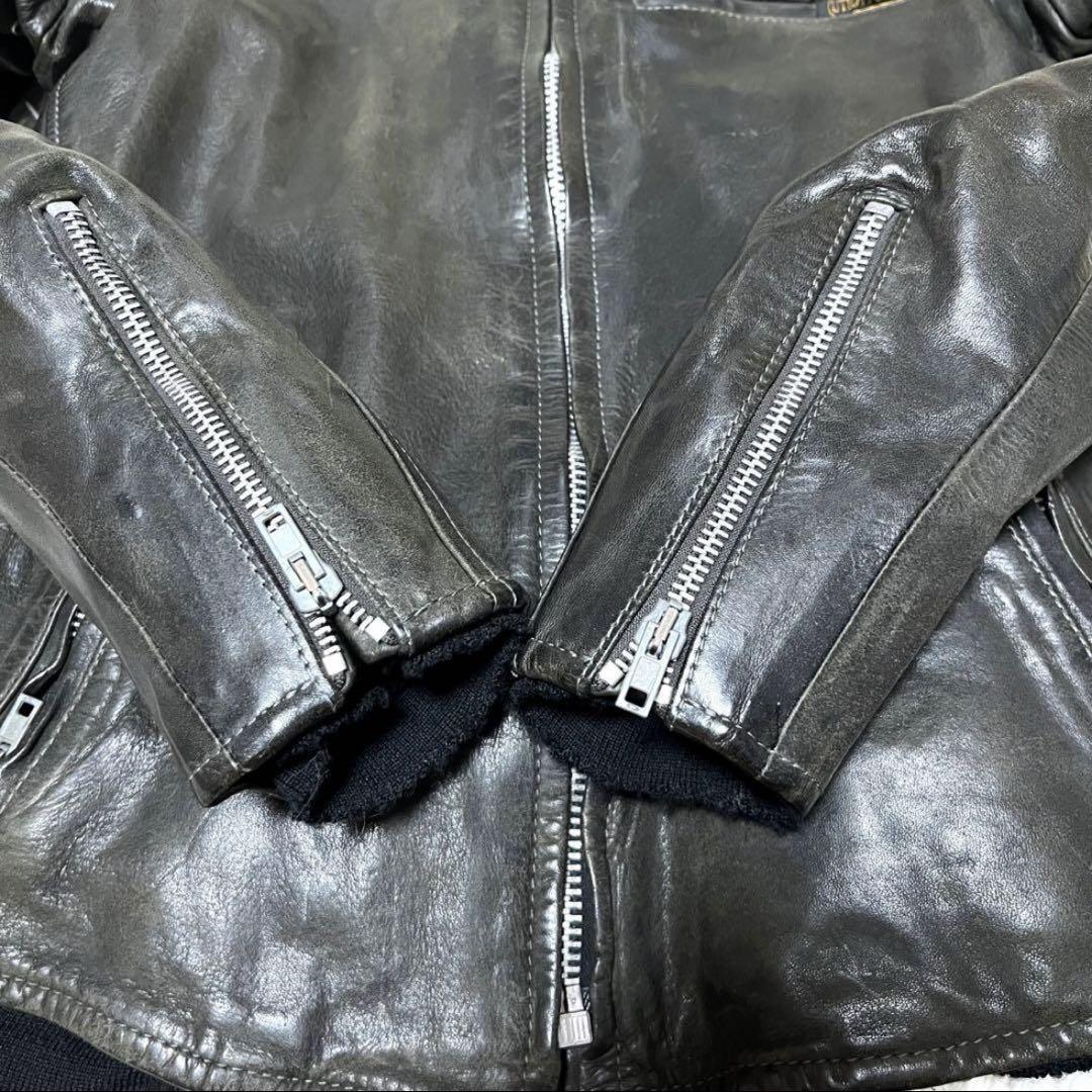 【希少品】ゴールデングース シングルライダースジャケット 裏ボア ヴィンテージ 画像4
