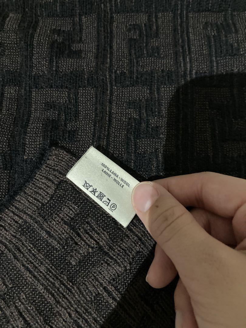 美品 FENDI ウール マフラー ブラウン