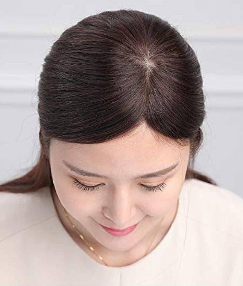 人毛100％前髪付き部分ウィッグ瞬間カバーＩ型つむじ地肌総手植えヘアピース15㎝ 人毛100％前髪付き部分ウィッグ瞬間カバーI型つむじ地肌総手植え