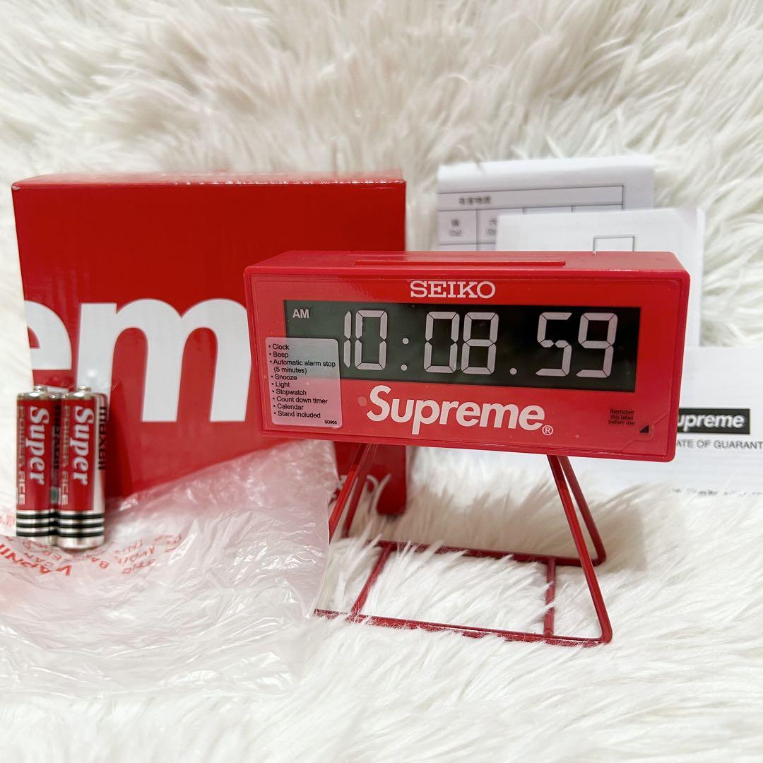 21ss 希少 Supreme SEIKO MARATHON CLOCK Supreme × SEIKO Marathon Clock Red Digital QHL905RL with 2