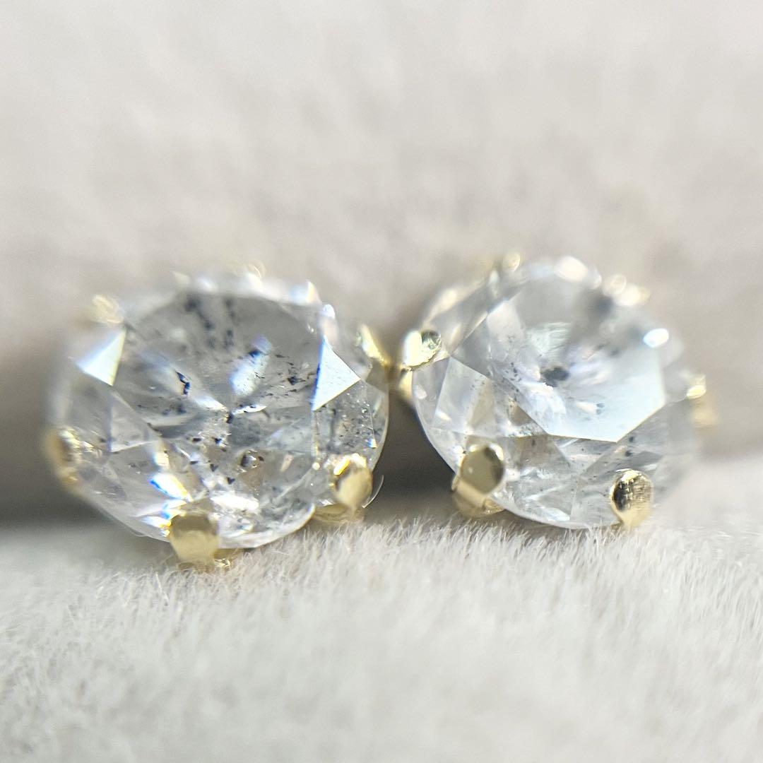 計0.646ct 無色Hカラー SI2 天然ダイヤモンド K18ピアス 新品 画像2