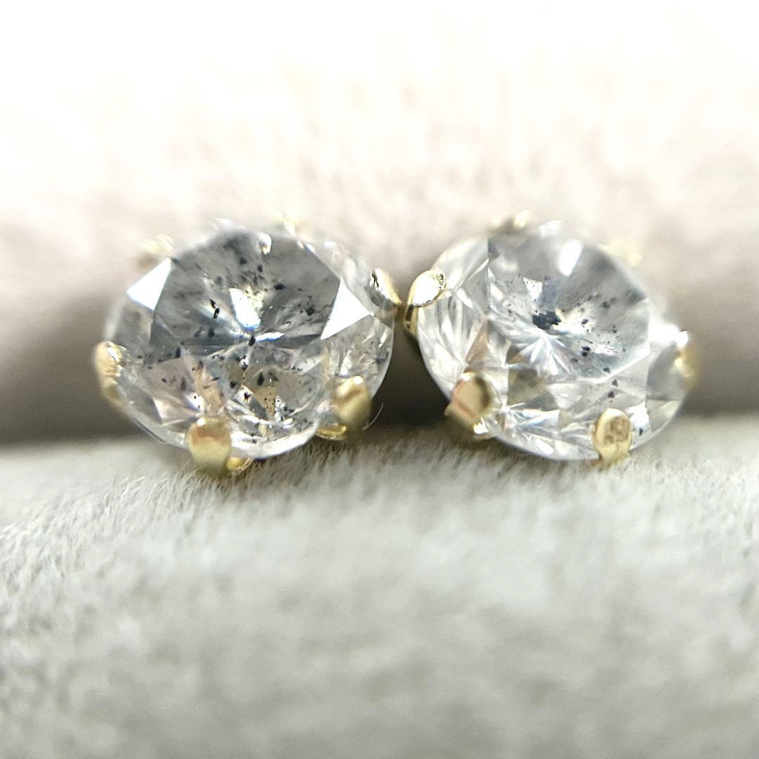 計0.646ct 無色Hカラー SI2 天然ダイヤモンド K18ピアス 新品 画像3