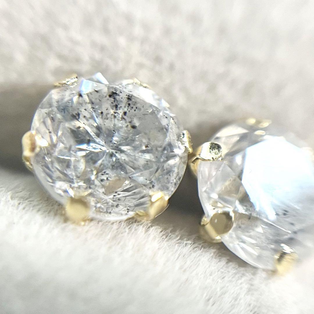 計0.646ct 無色Hカラー SI2 天然ダイヤモンド K18ピアス 新品 画像4
