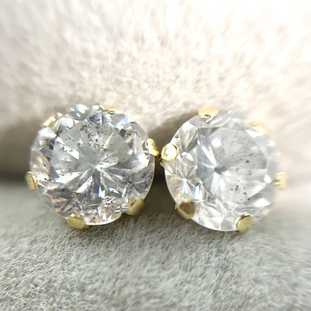 計0.646ct 無色Hカラー SI2 天然ダイヤモンド K18ピアス 新品 画像7