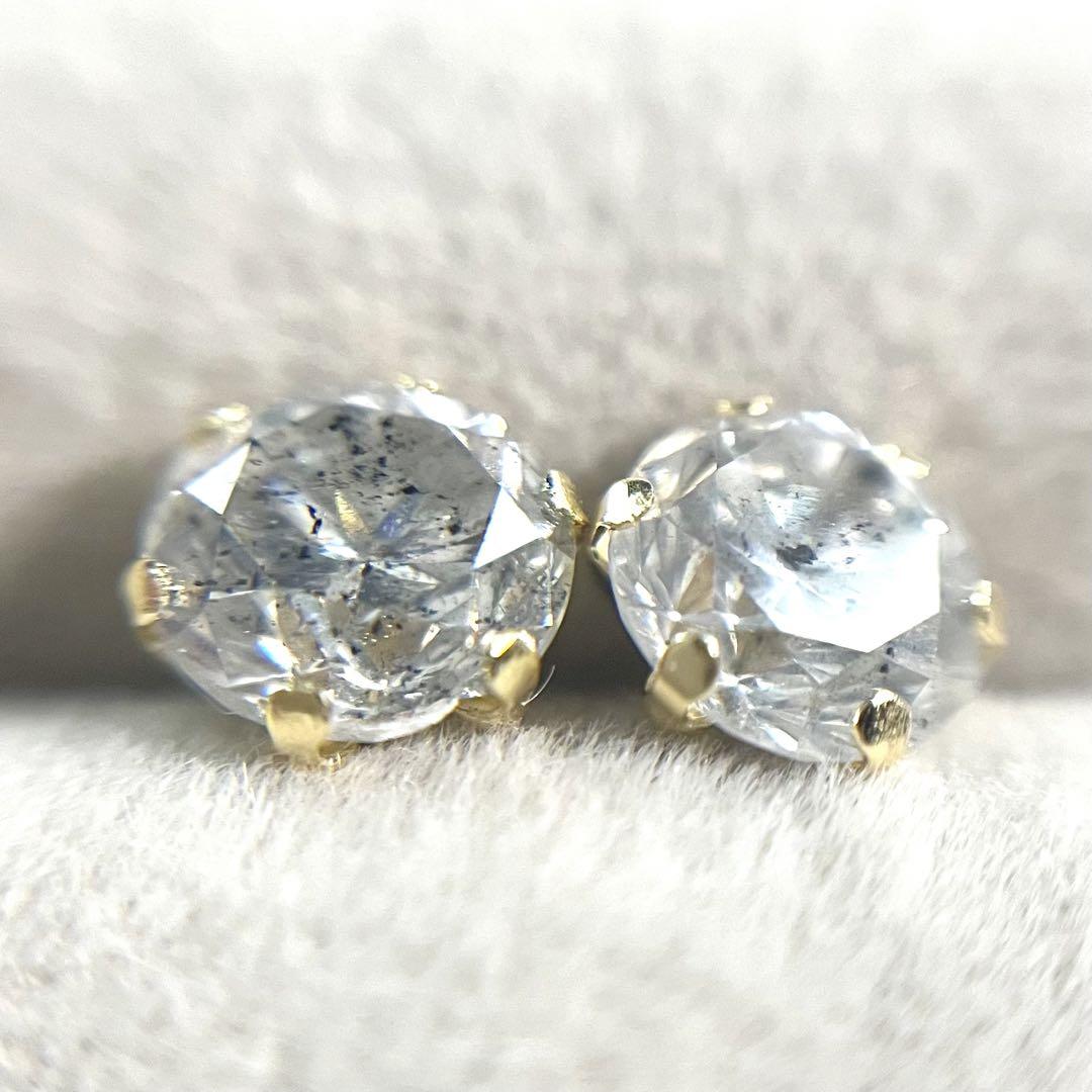 計0.646ct 無色Hカラー SI2 天然ダイヤモンド K18ピアス 新品 画像8