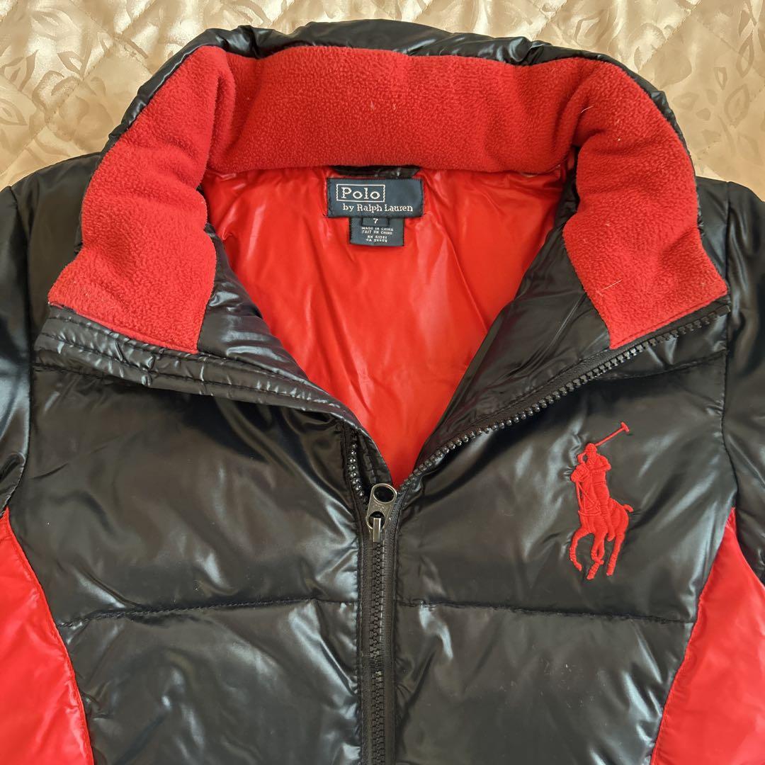 Polo by Ralph Lauren ダウンコート 黒/赤 - メルカリ