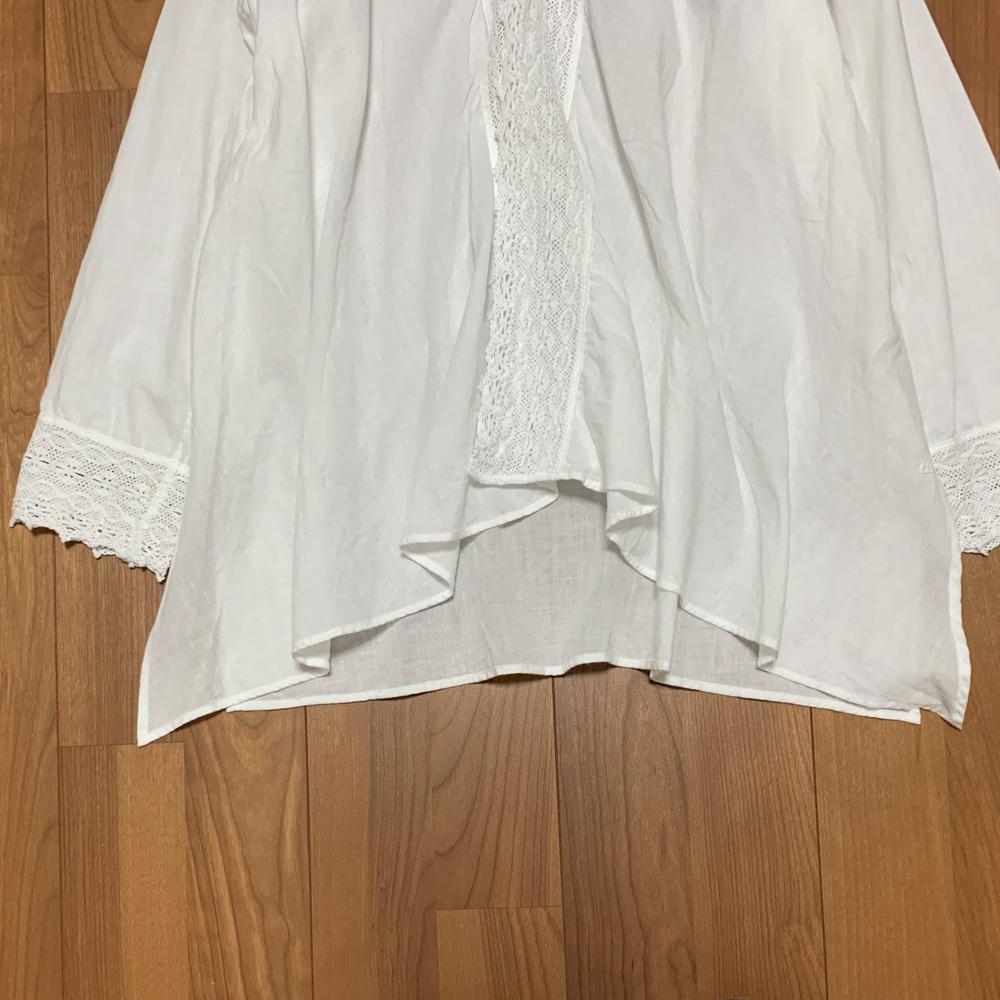 本物保証得価 45R ブラウス 3 白 45rpm 7D1GR-m54747771564 カディコットン レース カシュクール 低価人気