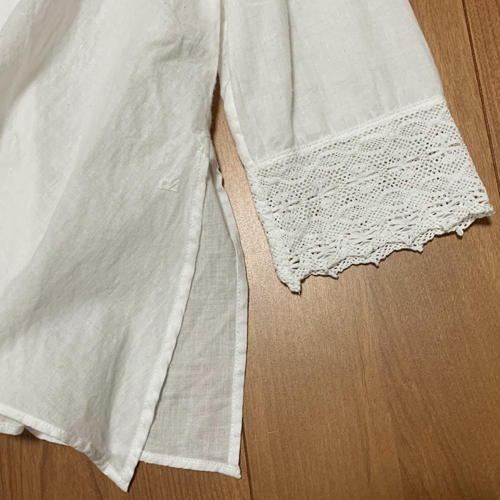 本物保証得価 45R ブラウス 3 白 45rpm 7D1GR-m54747771564 カディコットン レース カシュクール 低価人気