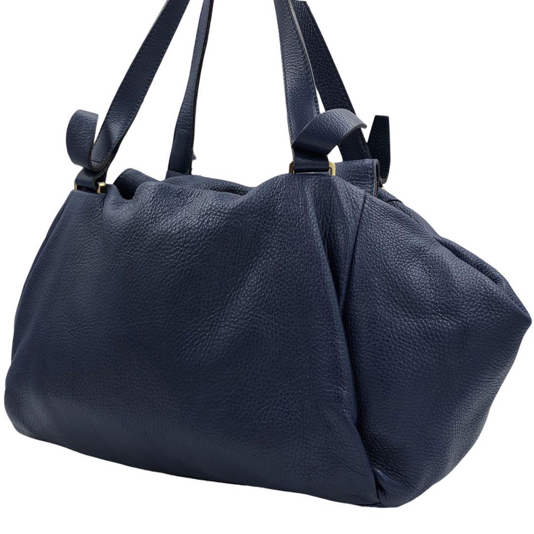 GIANNI CHIARINI ジャンニキャリーニ トートバッグ シボ革 ブルー