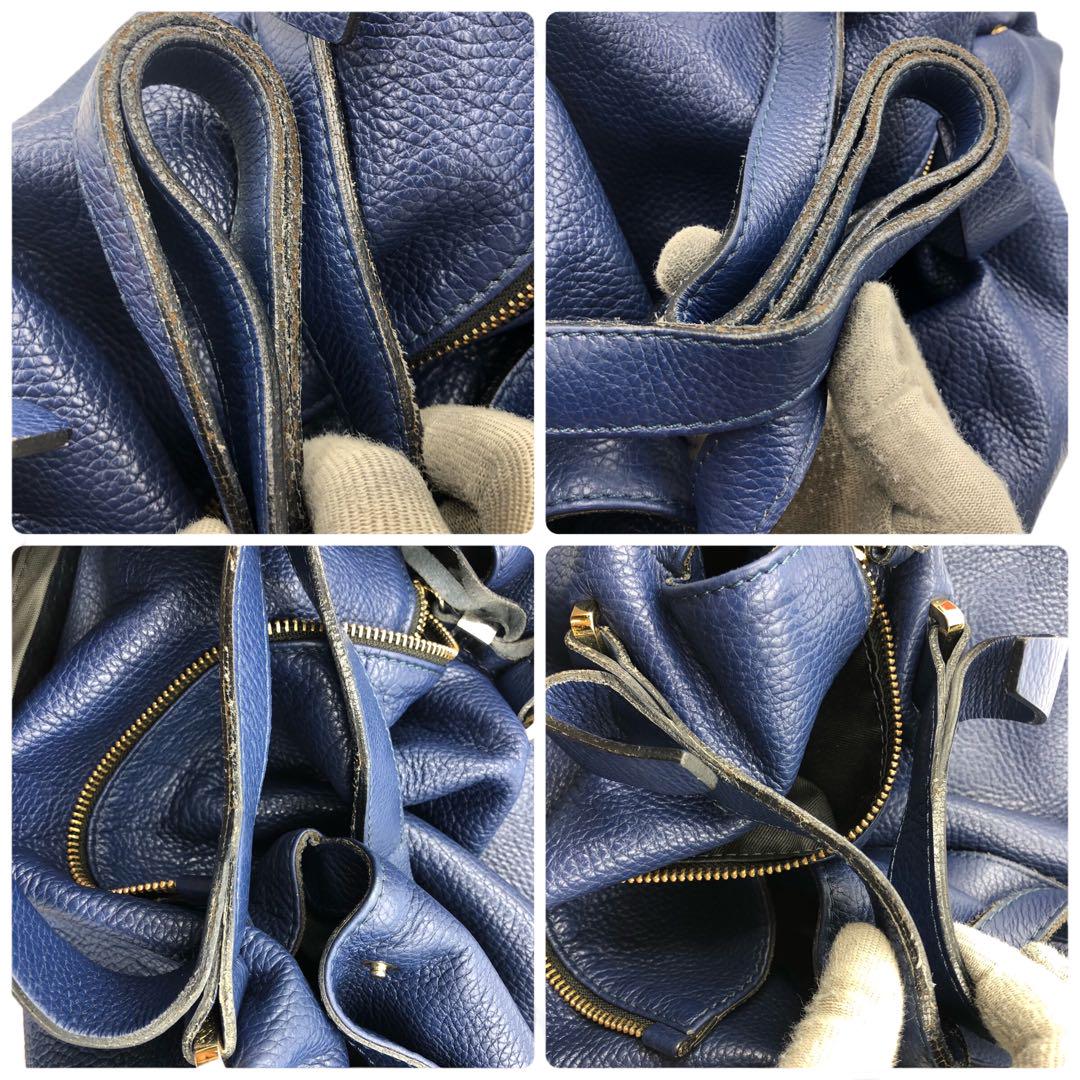 GIANNI CHIARINI ジャンニキャリーニ トートバッグ シボ革 ブルー awardsandwinners.com