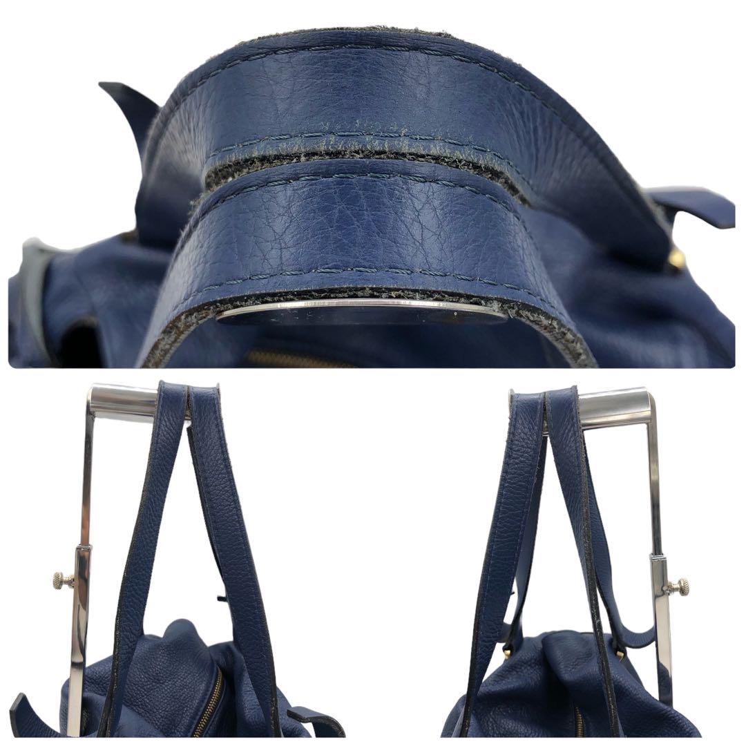 GIANNI CHIARINI ジャンニキャリーニ トートバッグ シボ革 ブルー awardsandwinners.com
