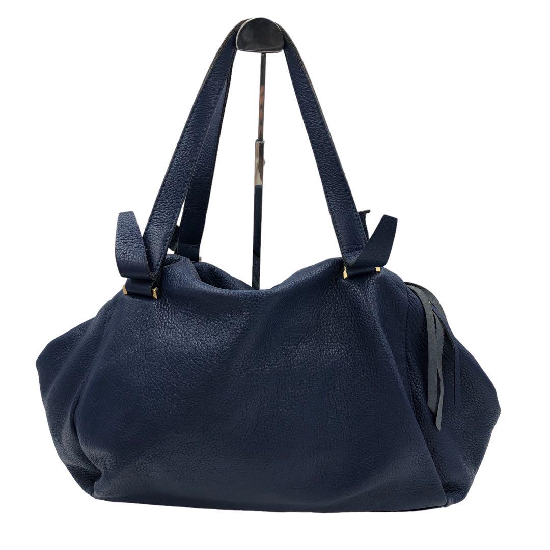 GIANNI CHIARINI ジャンニキャリーニ トートバッグ シボ革 ブルー awardsandwinners.com