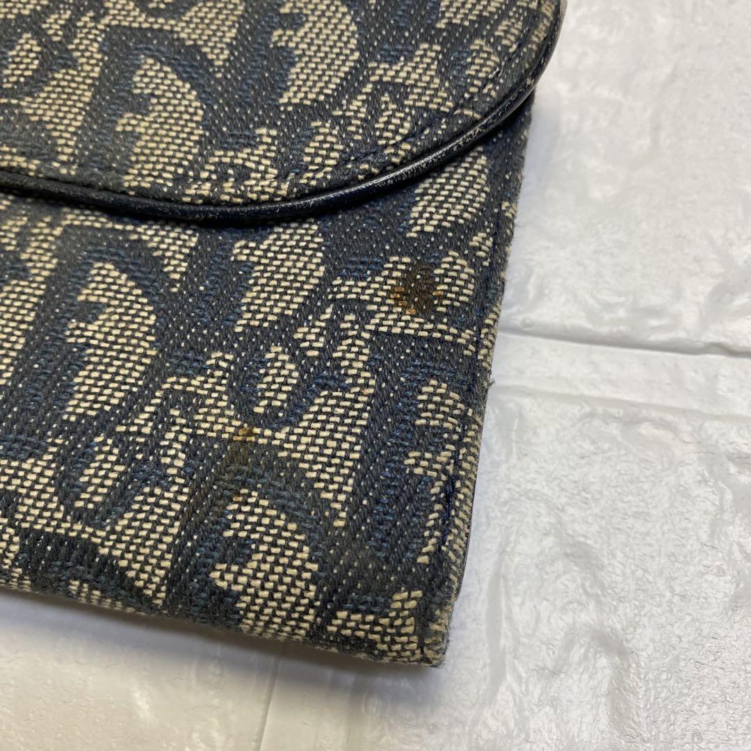 クリスチャンディオール　サドルウォレット　長財布　トロッター　キャンバス　ロゴ