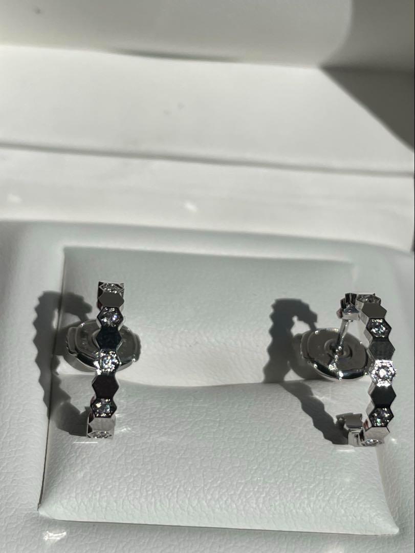 最高品質　モアサナイト　ダイヤモンド　六角形　蜂の巣ピアス　フープピアス　RG 最高品質 モアサナイト ダイヤモンド 六角形 蜂の巣 ピアス