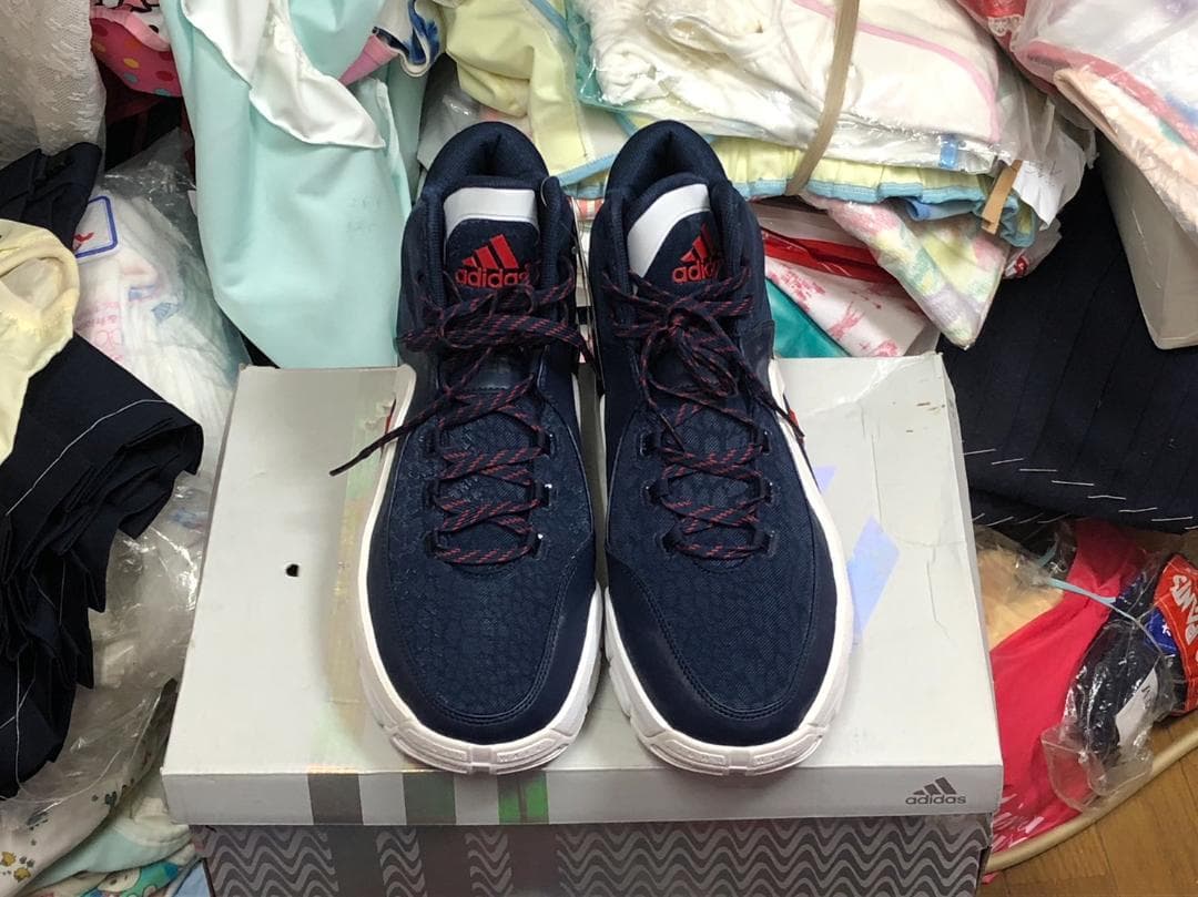 アディダス　ブーツカット　スニーカー　大きい　335J　合成皮革　光沢紺　未使用 36,000円