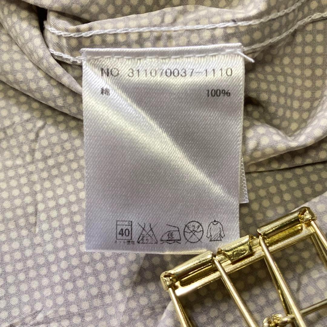 フランクアンドアイリーン　BALLY　スキッパー長袖シャツ　ブラウス　ドット