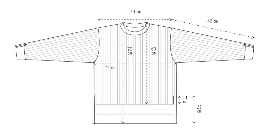 M.U japoness 凸凹 REVERSIBLE SWEAT WT × BK