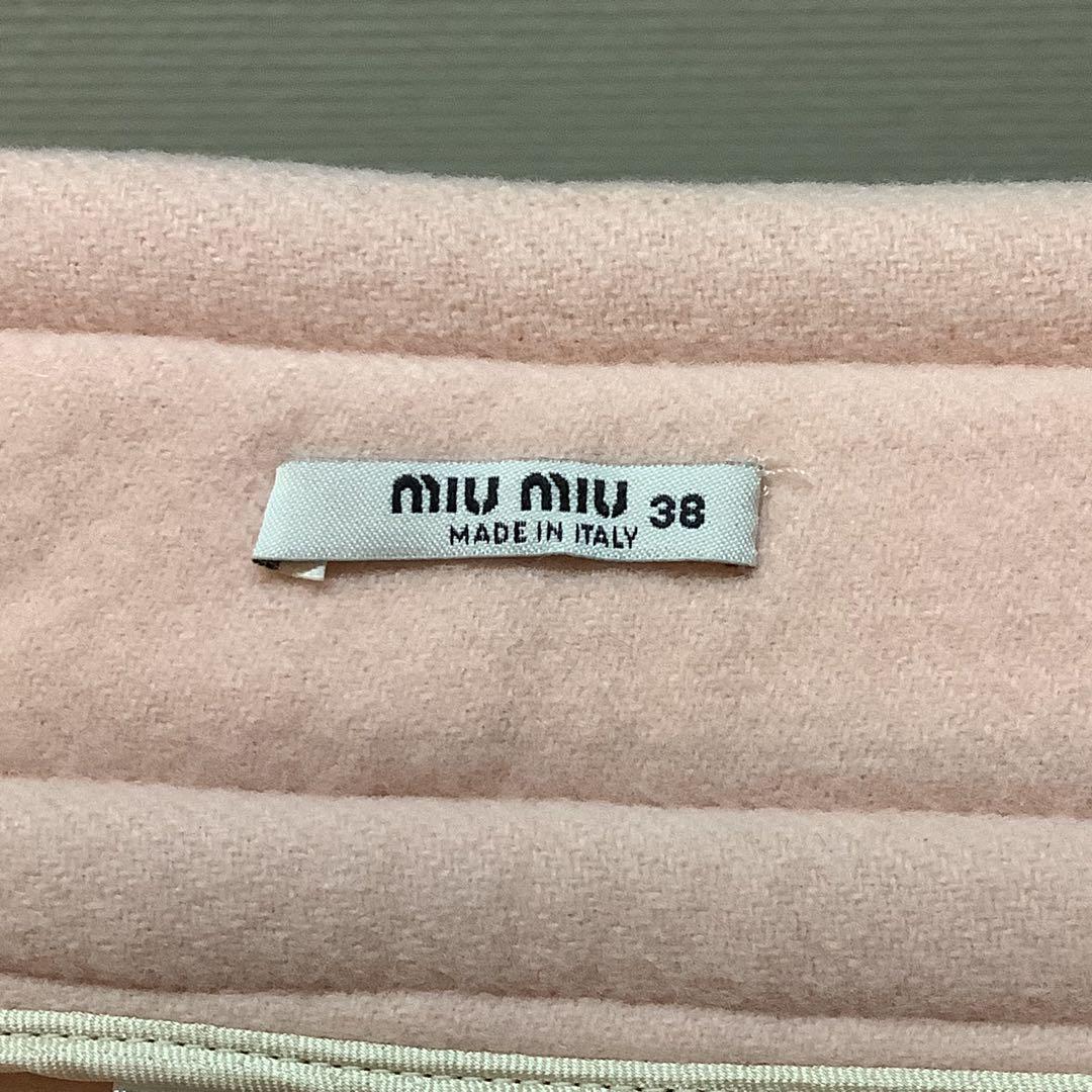 miu miu ミュウミュウ パールボタン ミニスカート フレアースカート