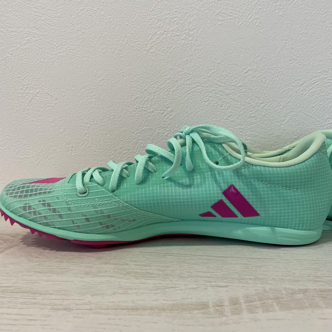 新品 adidas ディスタンススター 25cm 緑 陸上スパイク 中長距離