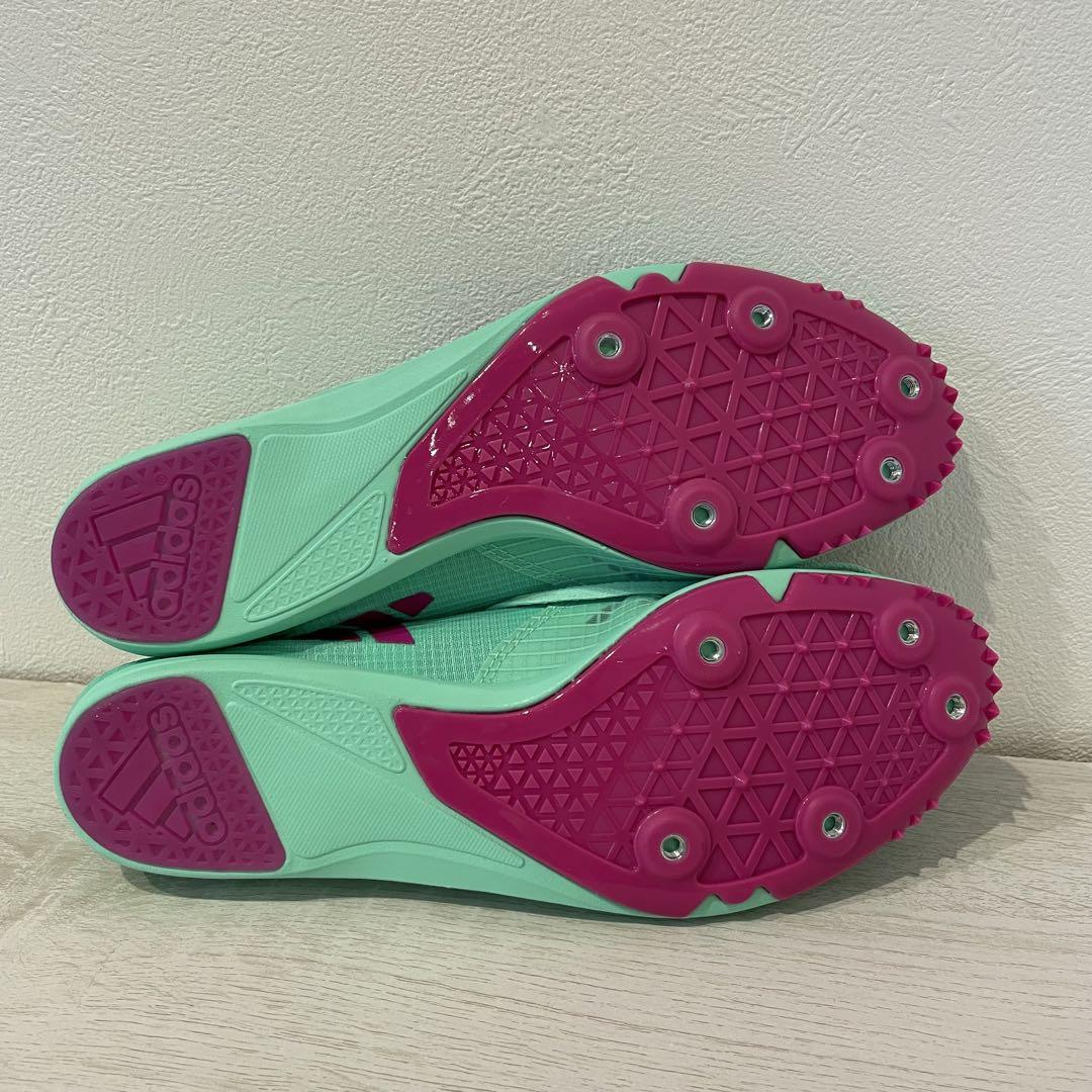 新品 adidas ディスタンススター 25cm 緑 陸上スパイク 中長距離