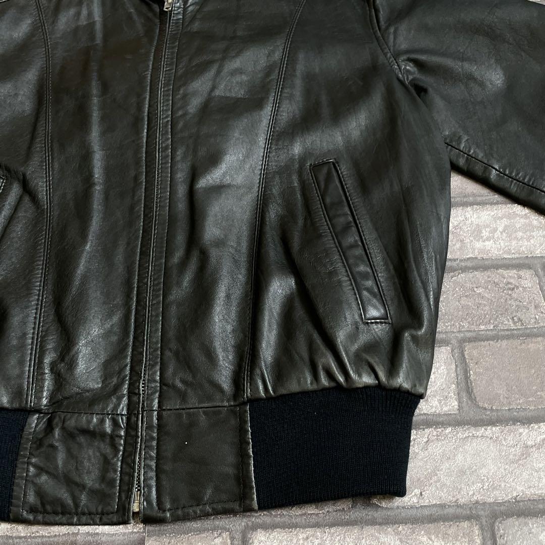 ジャケット・アウター cow leather short blouson black old m
