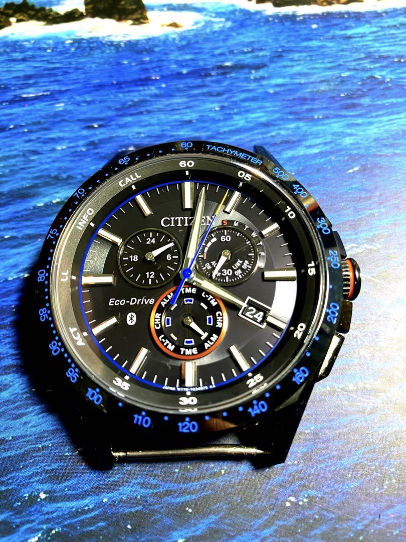 CITIZEN Eco-Drive クロノグラフ ブラック/ブルー　ベルト無し
