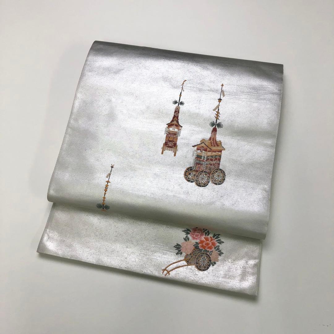 袋帯 古典銀紗漆箔 鉾 花車 KO-1754目立った傷や汚れなし