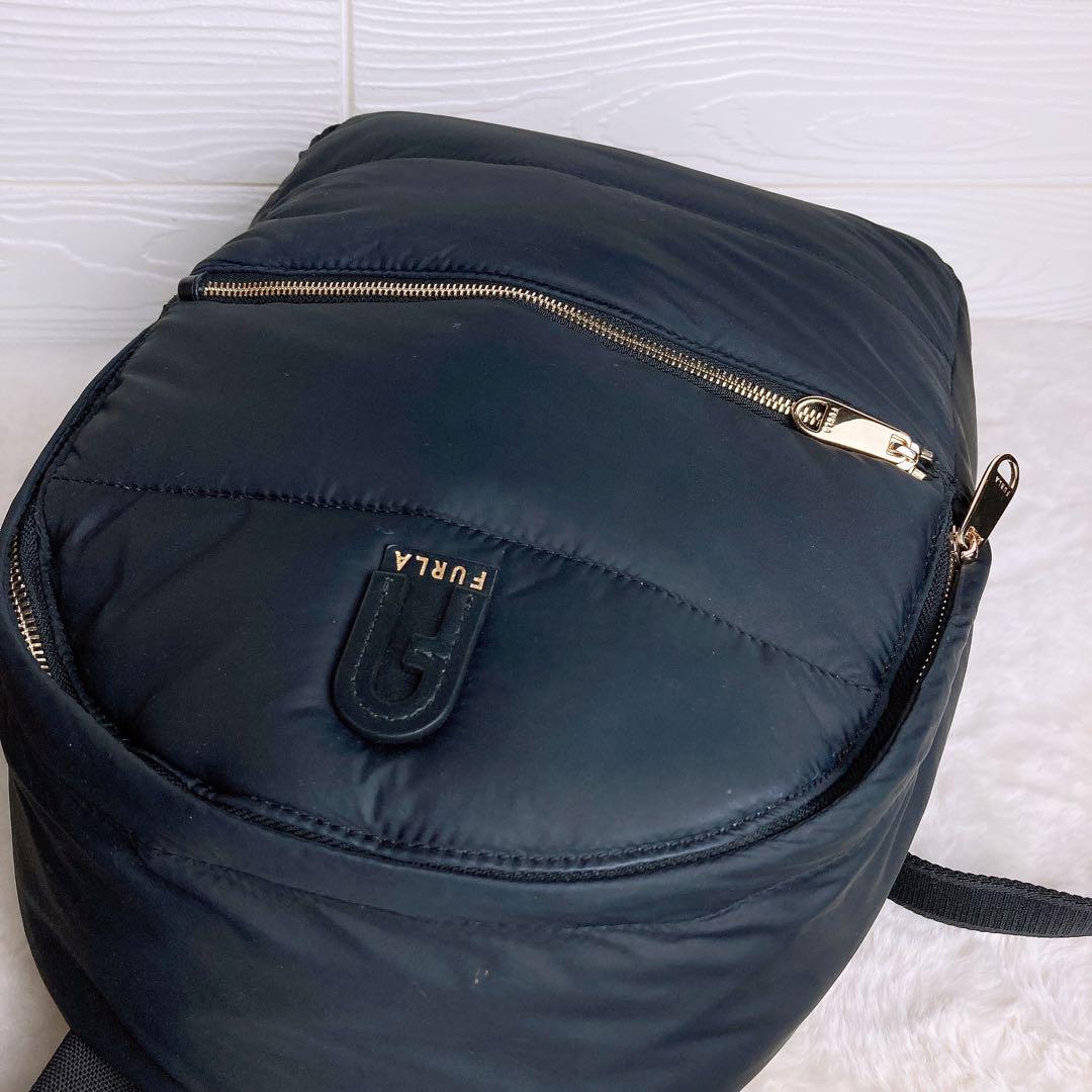 美品☆FURLAフルラ ナイロン リュック バックパック ブラック
