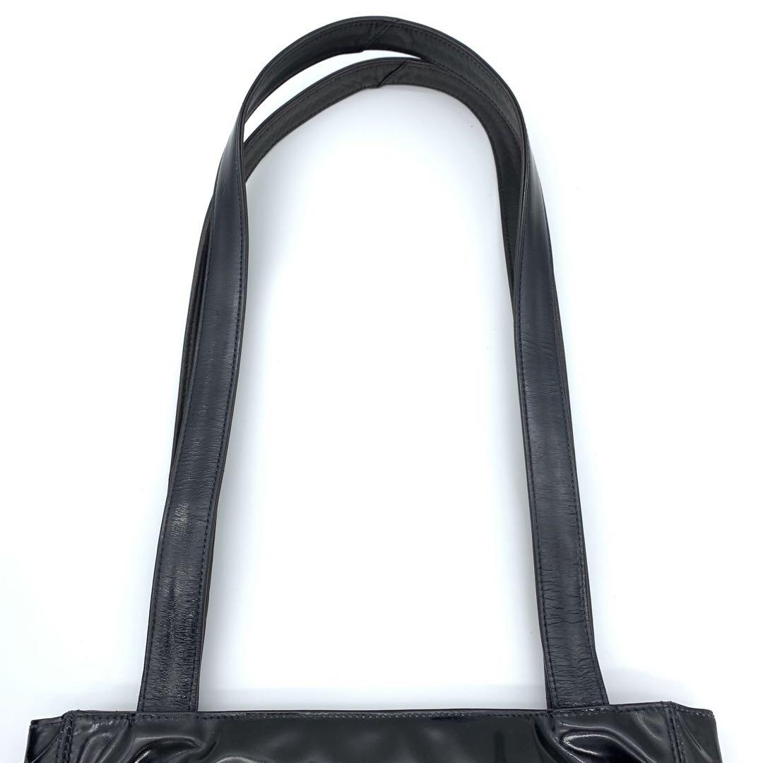 ☆CHANEL☆シャネル デカココ トートバッグ エナメル パテント ブラック