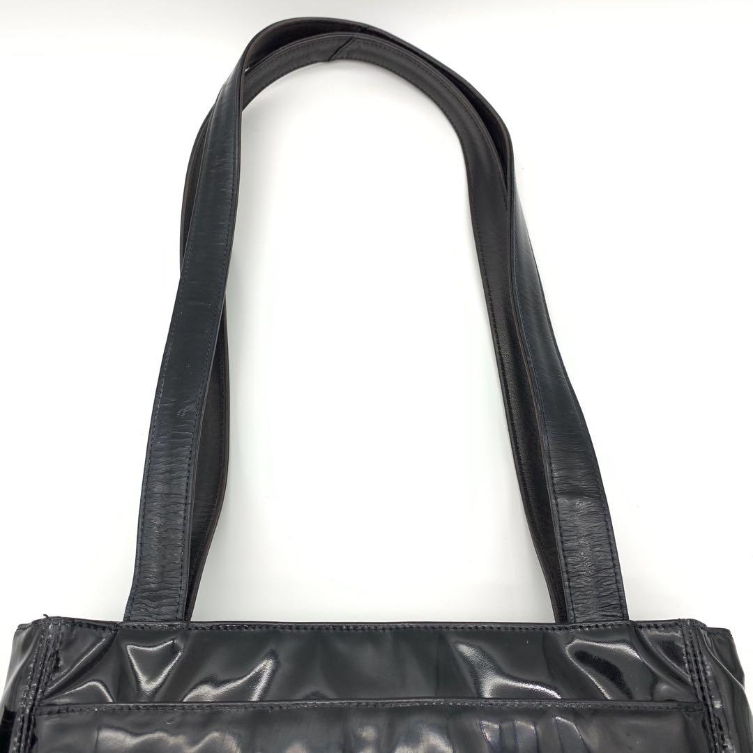☆CHANEL☆シャネル デカココ トートバッグ エナメル パテント ブラック