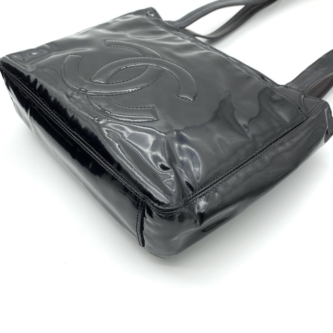 ☆CHANEL☆シャネル デカココ トートバッグ エナメル パテント ブラック