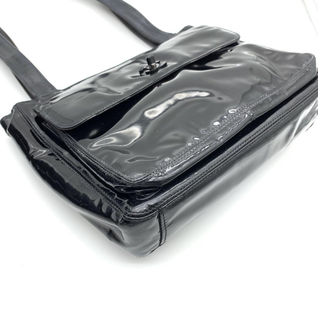 ☆CHANEL☆シャネル デカココ トートバッグ エナメル パテント ブラック