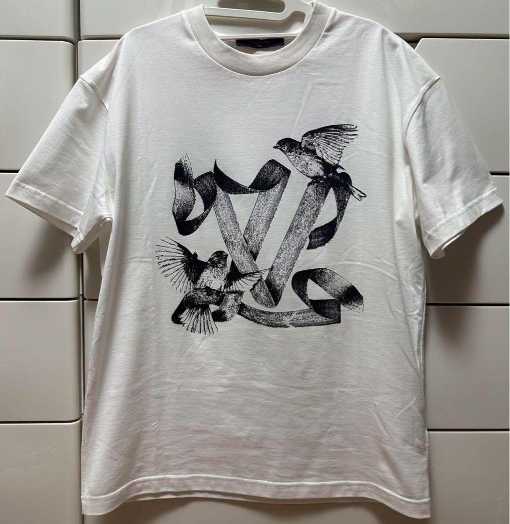 LOUIS VUITTON モノグラムバードＴシャツ ルイヴィトン ロゴ 白 S