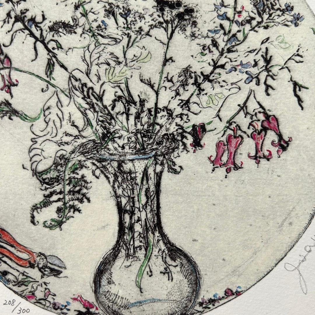 美品 ジョアン・アイザック「フラワーカッター」ジクレー版画 直筆サイン入り