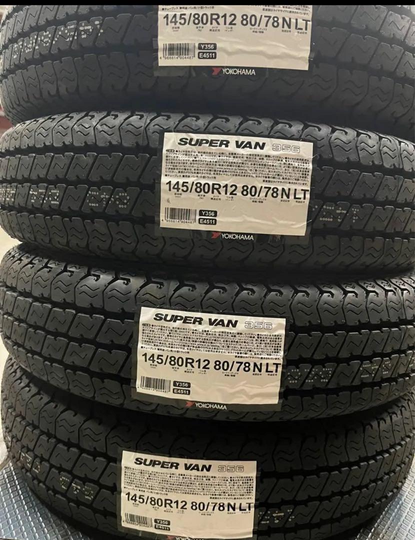 YOKOHAMA SUPER VAN 145/80R12 4本セット YOKOHAMA SUPER VAN Y356 145/80R12 80/78 145R12 6PR Set of 4