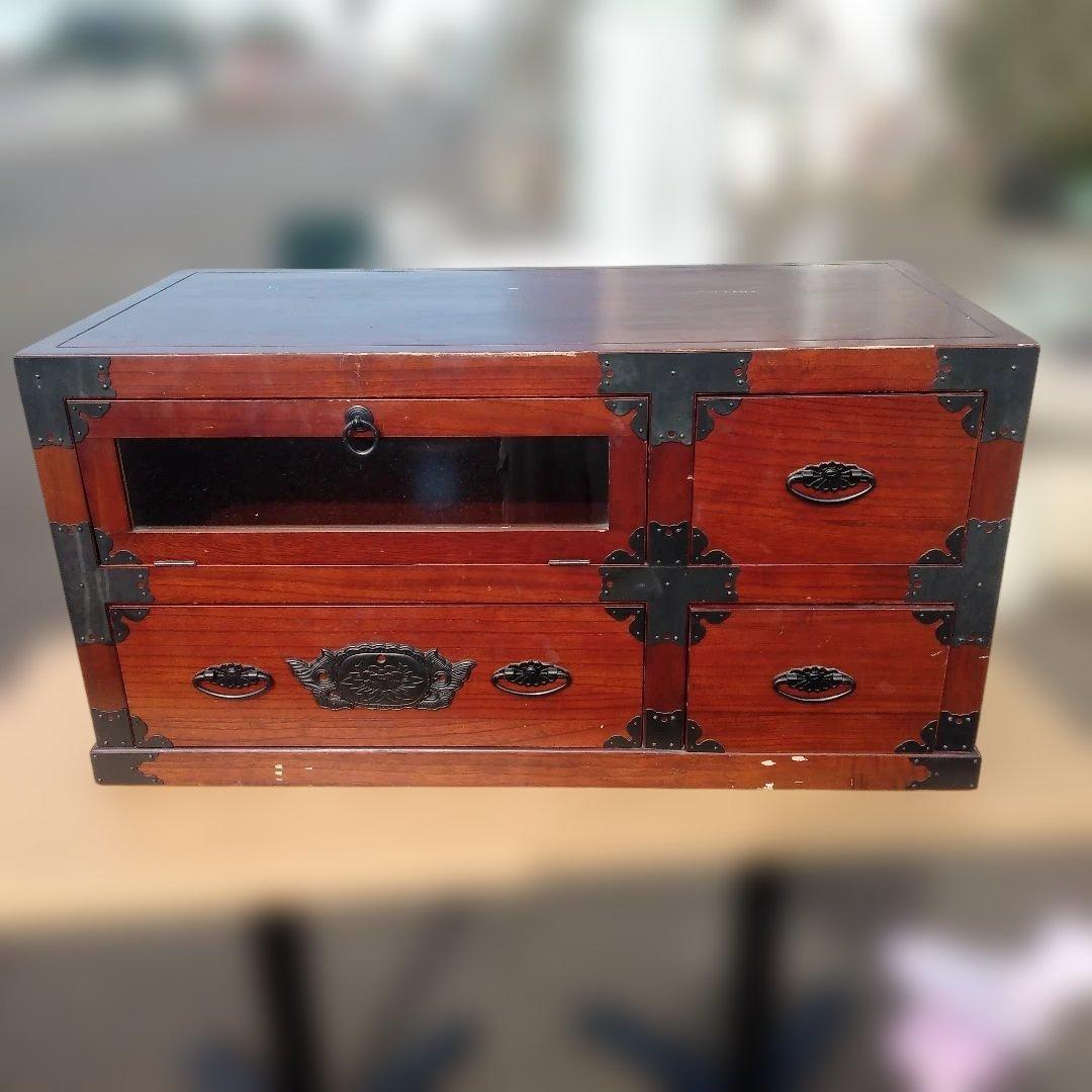 4983 民芸家具 時代箪笥風 和風のテレビ台 88×44cm 高さ45cm傷や汚れあり