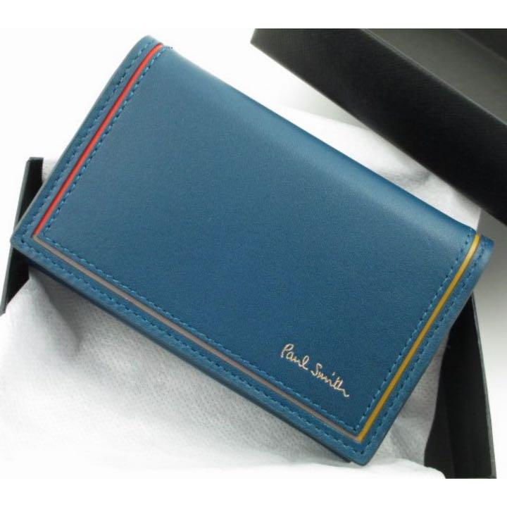 49%割引ブルー系特別セーフ ☆ギフトに☆新品☆箱付 ポールスミス 売上実績NO.1 通しマチ名刺入れ カジュアル ブライドル ガンゾ 【横浜高島屋限定カラー】 名刺入れ/定期入れ