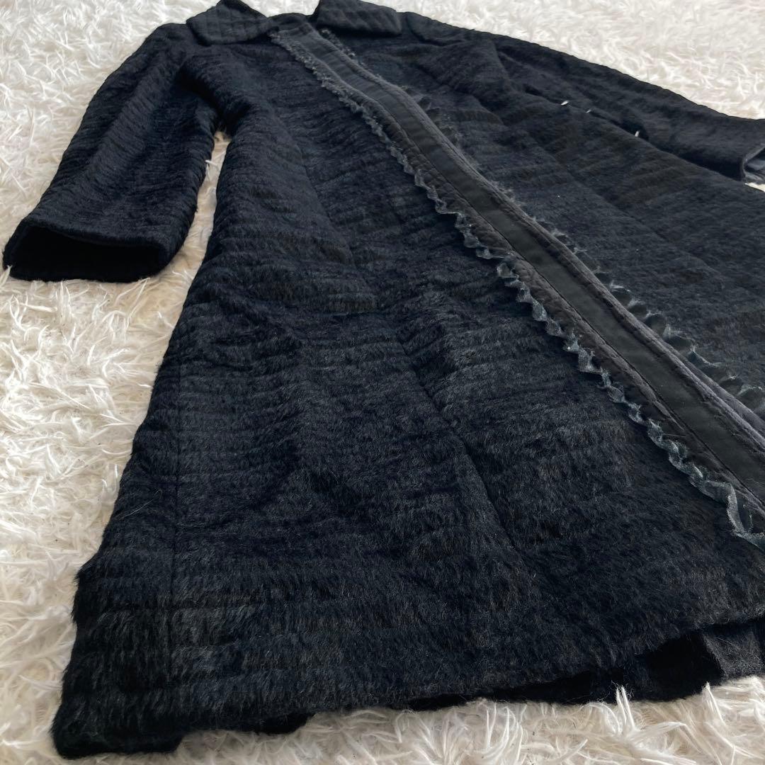 TO BE CHIC シャガード ブラック ロング コート M バック リボン TO BE CHIC シャガード ブラック ロング コート M バック リボン