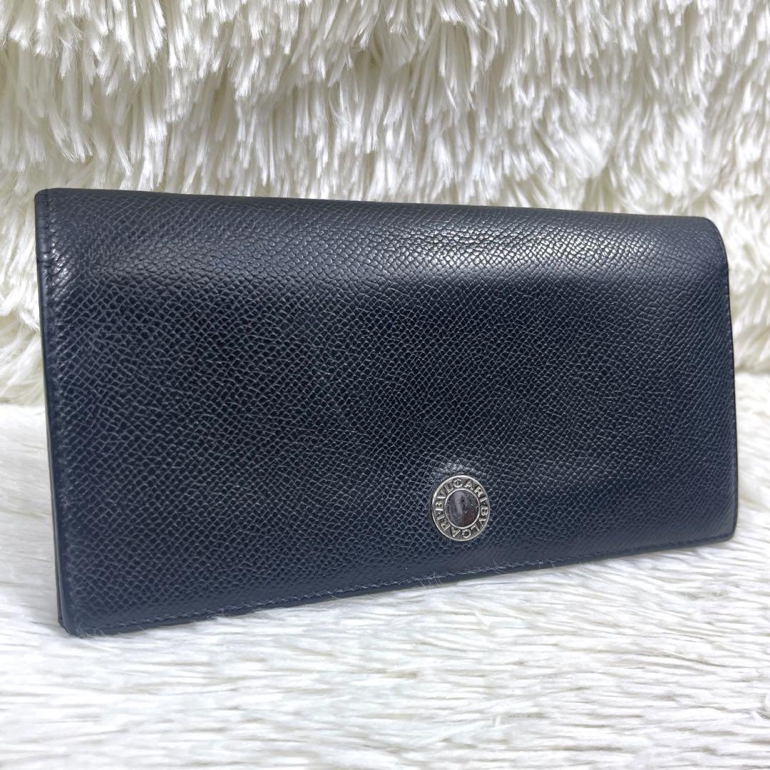 BVLGARI ブルガリ 二つ折り長財布 クラシコ ブラック シルバー