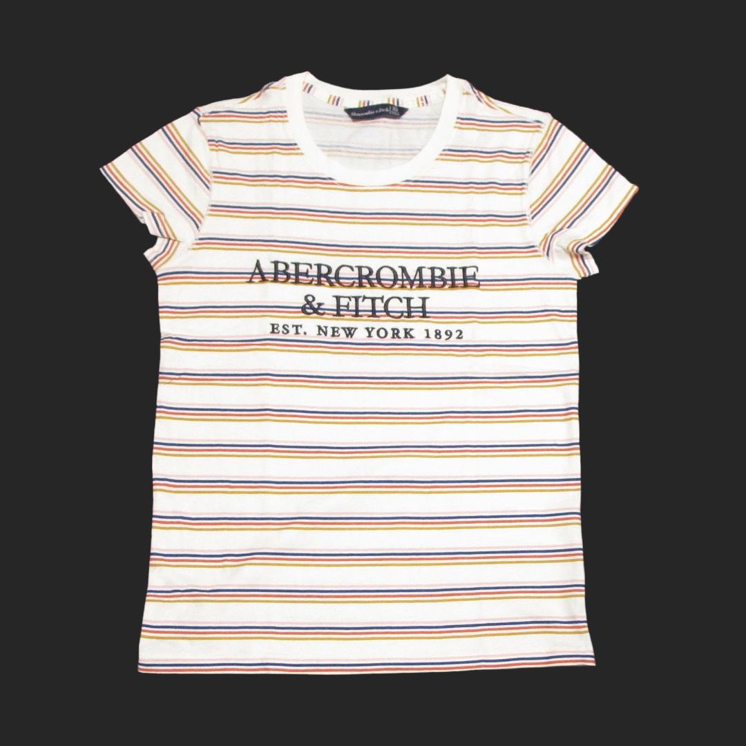 ☆新品☆アバクロンビー&フィッチ☆ロゴ刺繍ボーダーTシャツ